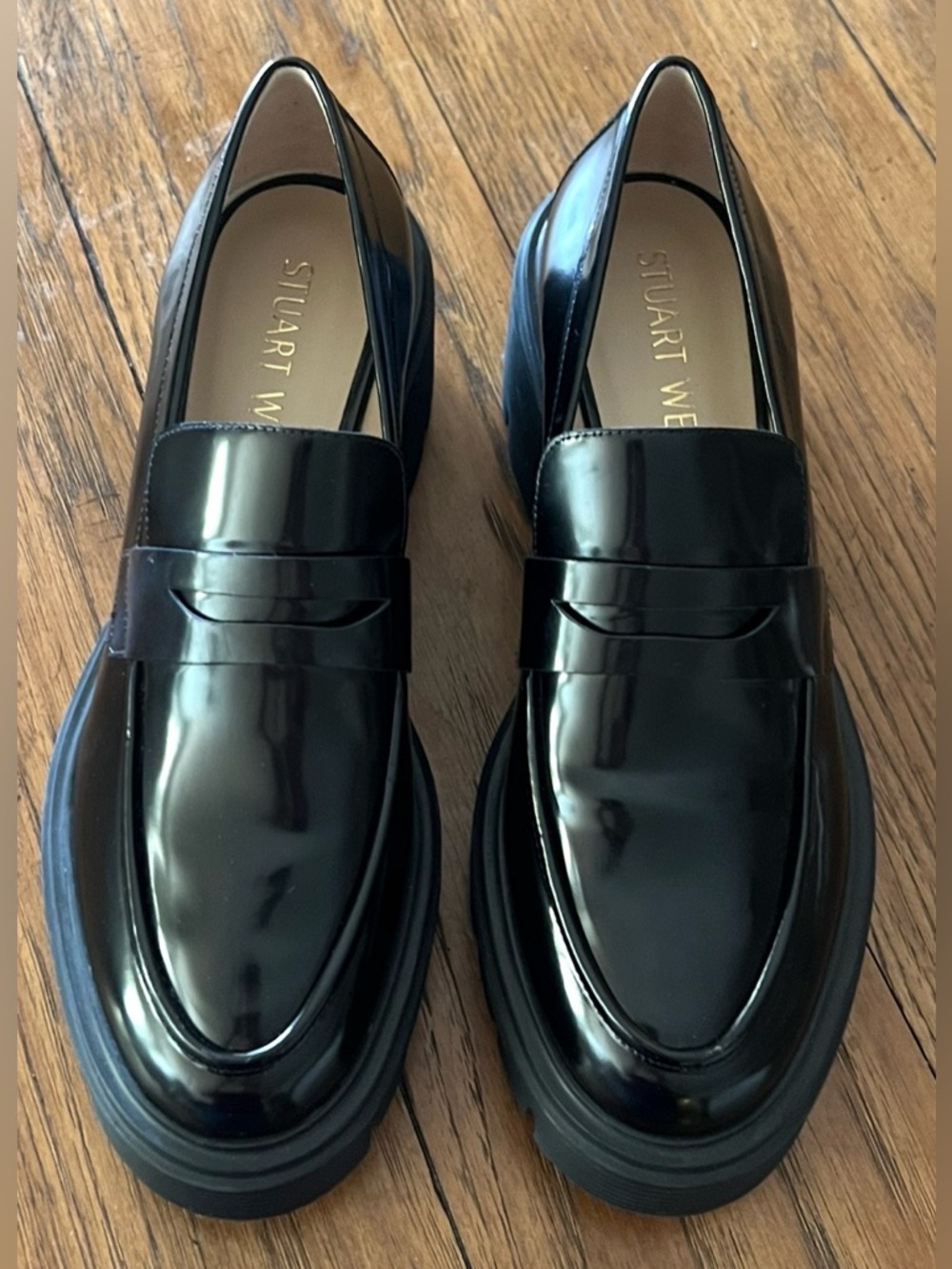 Stuart Weitzman SOHO BLACK LOAFER SLIP ON SHOES 10 NEW - Picture 11 of 12